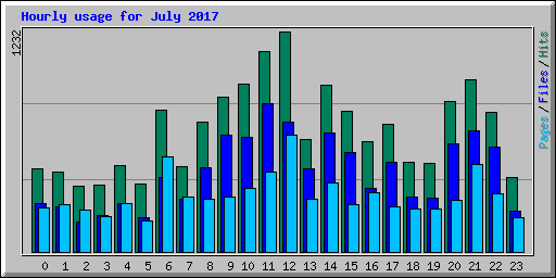 Hourly usage for July 2017