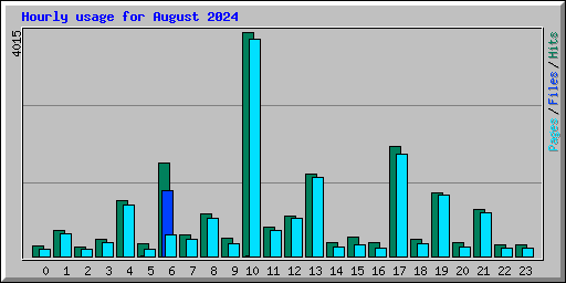 Hourly usage for August 2024