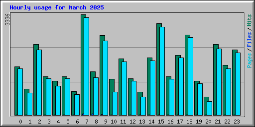 Hourly usage for March 2025